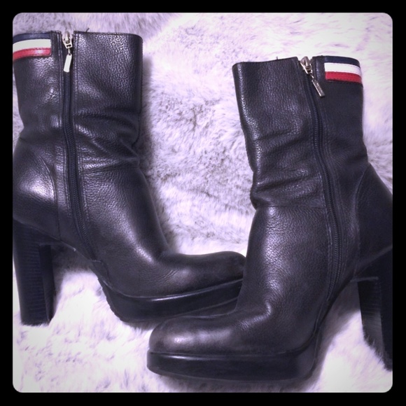 Tommy Hilfiger Shoes - Tommy Hilfiger Black Leather Boots